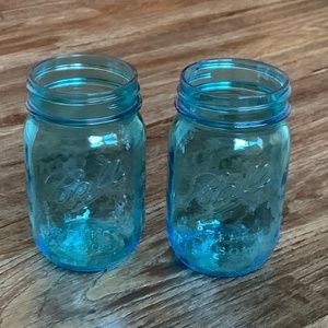 Blue Glass Ball Perfect Mason 1913- 1915 American Heritage Jars Set of 2
